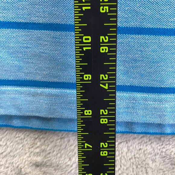 Nautica Mens Polo Shirt Large Striped Short Sleeve Classic Casual Travel Blue - Picture 4 of 10